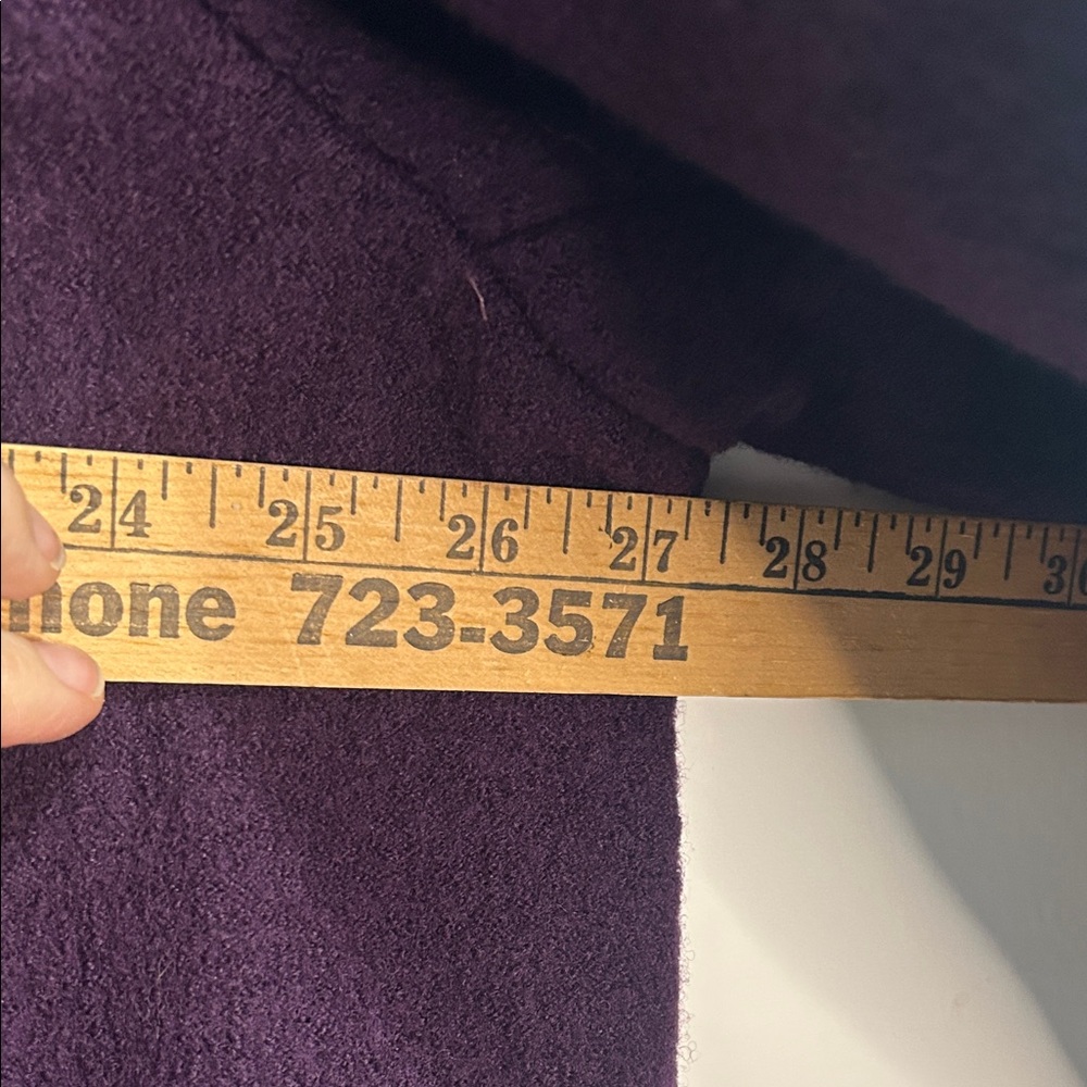 L.L. Bean 100% Wool Coat Womens 3X Purple Plum Button Front Jacket Plus Size - Picture 5 of 8